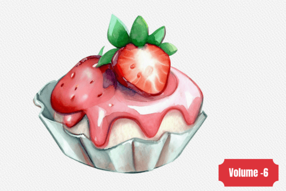 Download Watercolor Painting Dessert Clipart Pink - Premium Bundle