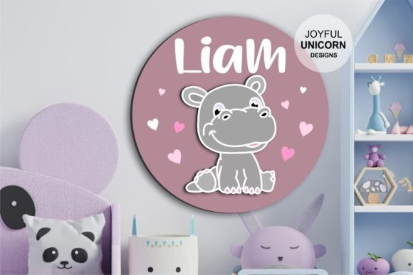 Download Hippo Nursery Sign SVG Cut File - Premium Bundle