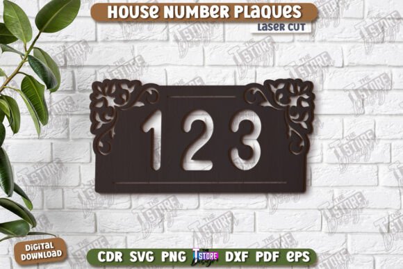 Download House Number Plaques Laser Cut |CNC File - Cnc file Collection