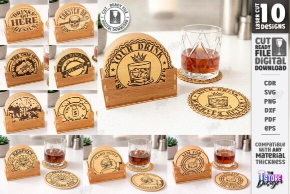 Download Sarcastic Coasters with Stand Laser Set - Premium Resources